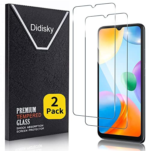 Didisky 2-Unidades Cristal Templado Protector de Pantalla para Xiaomi Redmi 10C 6.71'' (no para Redmi 10A, Redmi 10 5G, Redmi 10 2022) 9H Dureza, Fácil de Instalar, Transparente