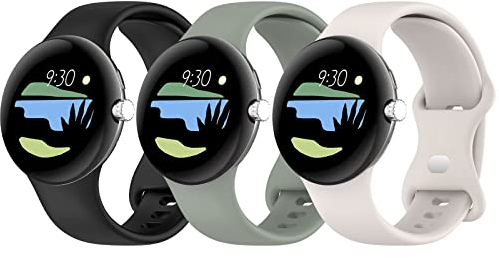 YASPARK Armband Kompatibel mit Google Pixel Watch 3 41mm/Pixel Watch 2/Pixel Watch, Weiches Atmungsaktives Silikon Sport Ersatzband für Google Pixel Watch/Pixel Watch 2/Pixel Watch 3 41mm