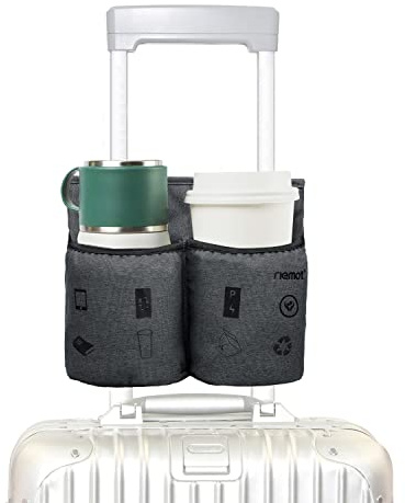 Suitcase Drink Holder Luggage Cup Holder Travel Cup Holder Tablet Bag Ticket ID Card Passport Organisers Mobile Phone Holder Mobile Phone Bags Travel Gadgets Travel Essentials, gray, Becherhalter,