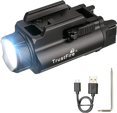 TrustFire Linterna Pistola Táctica, GM35 1350 Lúmenes LED Linterna Militar con Riel Ajustable, Compatible con Picatiny & Riel GL