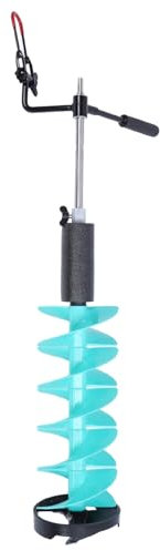 DEWIN Kit Trivella per Ghiaccio Elettrica, Trivella per Trivella per Ghiaccio a Lama Incisiva con Asta di Prolunga Posizionatore per Pesca di Emergenza da 8 Pollici