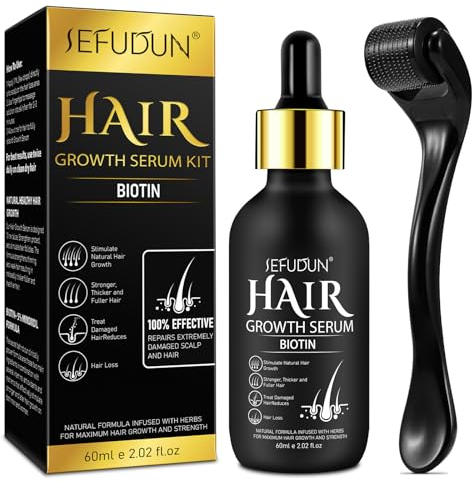 Haare-Set mit Bartroller,Dermaroller für Haare,Haare für Haarwachstum für Männer,Haare-Serum,stimuliert Haare,Bartwuchs Haare Stimuliert das Wachstum von Haaren