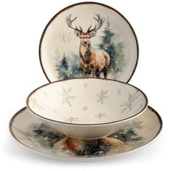 H&h servizio tavola natalizio 18 pezzi alaska