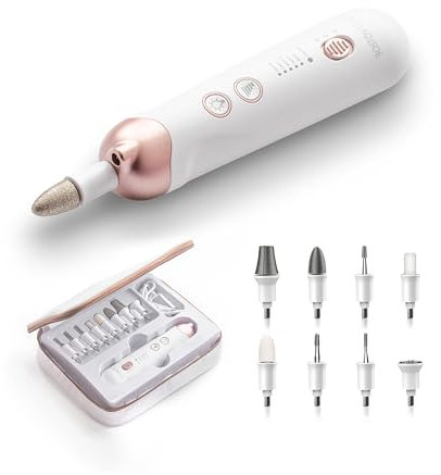 Ponceuse ongle électrique professionnelle – Boston Tech Queen avec 9 embouts, 5 vitesses, LED, rotation double sens, recharge USB, kit manucure pédicure complet