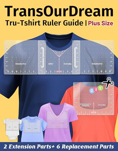 Tshirt-Lineal (8 Stück) zum Zentrieren von Vinyl Schablonen-Lineal | Rund- und V-Ausschnitt-Lineal für Vinyl-Ausrichtung, Messwerkzeug für Vorder- und Rückseite für Heißpresse-Wärmeübertragung