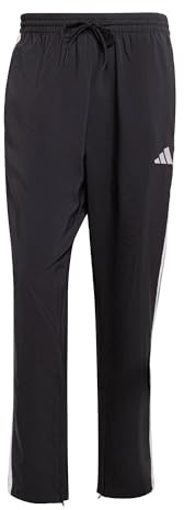 adidas Essentials Stanford Herren-Jogginghose mit 3 Streifen und offenem Saum, Schwarz, S