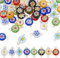 HOBBIESAY 48 Stück Lampwork Charms 8 Farben Millefiori Lampwork Charms Glas Lampwork Verbinder Flache Runde Blumen Charms Bunte Abstandshalter Lose Baumelnde Charms Für Die Schmuckherstellung