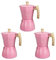 rieder 3X la Cafetera Latte Mocha Cafetera Espresso Moka Cafetera Olla Cafetera de Estufa 300Ml Rosa