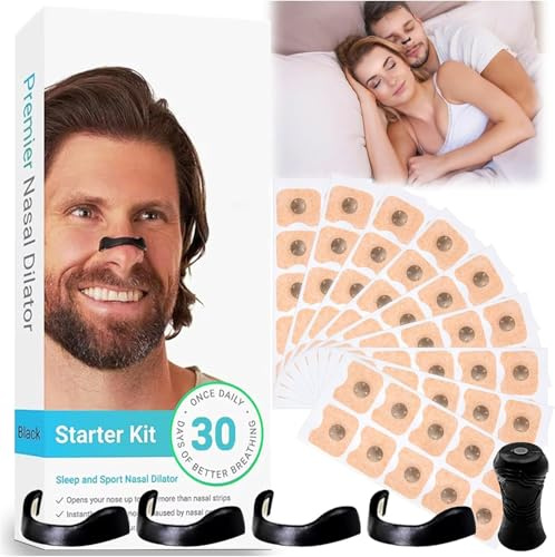 30 Paare Magnetische Atmung Nasenstreifen,Nasenpflaster Magnet Set mit Anti Schnarch Nasenclip Magnet & Magnetische Nasenpflaster,gegen Schnarchen,Nasenstrips für Schlaf & Sport Atmungshilfen