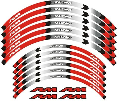 Felgen Aufkleber Motorrad-Felgenaufkleber Für Suzuki RM125 RM250 RM 125 250 21 19 Reflektierende Felgenaufkleber Streifenband Nabenaufkleber Motorrad Dekor Felgenaufkleber(Farbe 6)