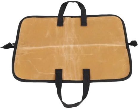 RiToEasysports Chef Knife Bag, Canvas Portable Chef Tool Bag Kitchen Utensil Wrap Pouch with Handle for Outdoor Travel Camping Barbecues (Khaki)
