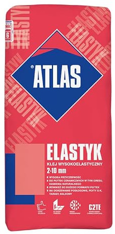 Fliesenkleber - Atlas Elastyk Zementärer Flexkleber C2TE für Wand- und Bodenfliesen -Innen- und Außenbereiche, hohe Haftkraft und Elastizität 25 kg