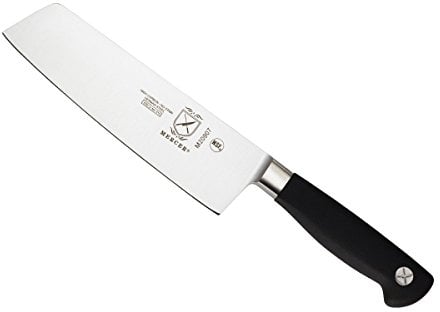 Mercer Culinary Genesis 7-Inch Nakiri Knife, Stainless Steel, Black, 38x10x3 cm