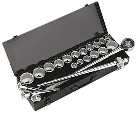 Sealey Ak259/Crv Socket Set 22Pc 3/4Sq Drive 12Pt Walldrive - Duometric