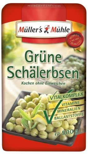 Müller's Mühle Grüne Schälerbsen, 7er Pack (7 x 500 g Packung)