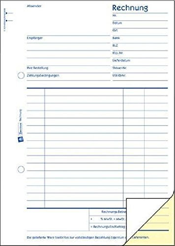 704 Rechnung, DIN A5, vorgelocht, 2 x 50 Blatt, weiß