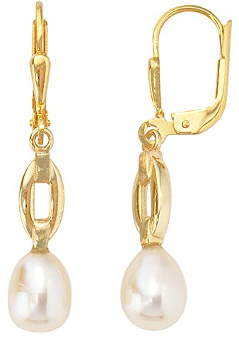 Jobo Damen Boutons 333 Gold Gelbgold mattiert 2 Süßwasser Perlen Ohrringe Ohrhänger