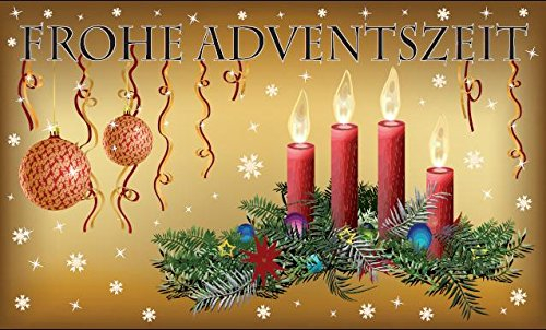 U24 Fahne Flagge Frohe Adventszeit Advent Weihnachten Weihnachtsfahne 90 x 150 cm