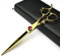 professionelle Friseurschere 7 Zoll Friseur Friseurschere Gold und Schwarzgold Drachen Scissors