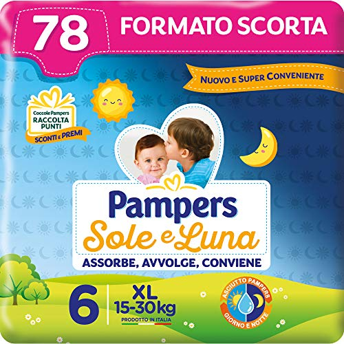 Pampers Sonne und Luna Extralarge, Größe 6 (15-30 kg), 78 Windeln