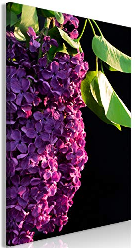 decomonkey Bilder Blumen 40x60 cm 1 Teilig Leinwandbilder Bild auf Leinwand Vlies Wandbild Kunstdruck Wanddeko Wand Wohnzimmer Wanddekoration Deko Flieder Natur