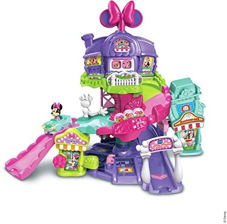 VTech - Tut Tut Bolides Disney, Le Monde Enchanté de Minnie avec Voiture Cabriolet Magique de Minnie Mouse, Circuit Voitures, 4 Zones Magiques, Cadeau Enfant de 1 an à 5 Ans - Contenu en Français