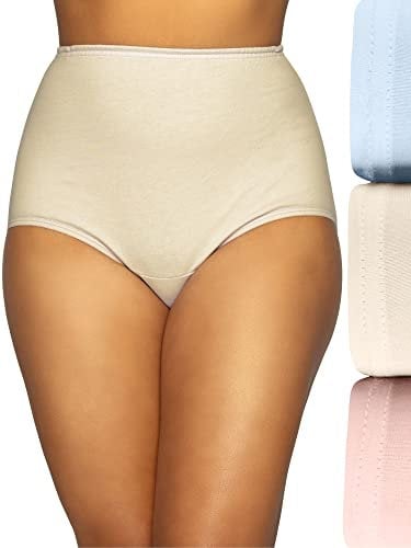 Vanity Fair Damen Unterwäsche mit Hoher Taille, Volle Abdeckung, Damenhöschen, Perfekt Ihr Slip Unterhose, Ballett Pink/Candleg/Sugar Blue, XXX-Large (36) DE (3er Pack)