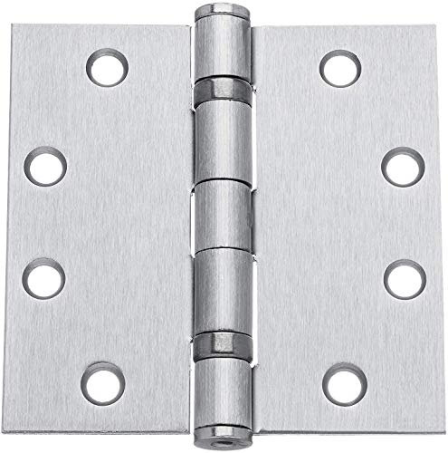 Dynasty Hardware Commercial Grade Ball Bearing Door Hinge 4-1/2 x 4-1/2 Full Mortise Brushed Chrome, 3- Pack