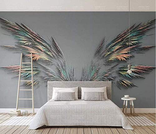 Tapete 3D Wand Zusammenfassung der geprägten Federn Fototapeten Modernes 3D Wandbild Tapete 3d wandbild tapeten vintage Moderne Hintergrundbild-300cm×210cm