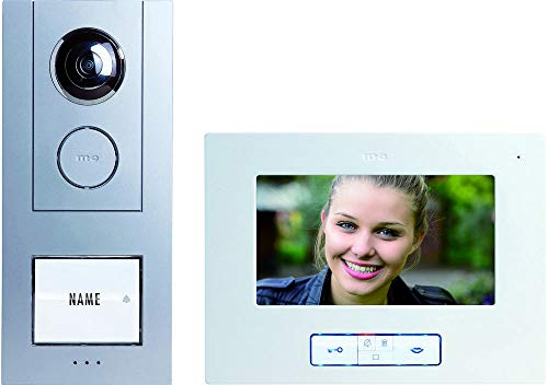m-e modern-electronics VISTUS VD ALU-6710 S Video-Türsprechanlage 7‘‘ Aluminium Silber Komplettset für 1-Familienhaus