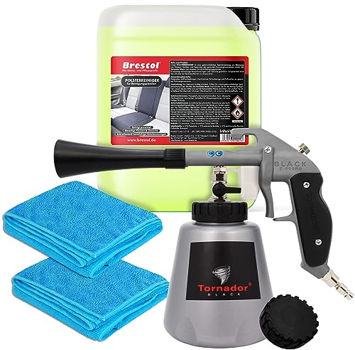 BRESTOL® TORNADOR Black Z-020RS mit Feder Impuls-Technik aktuelles Modell Set 5 Liter gebrauchsfertiger Textilreiniger Polsterreiniger
