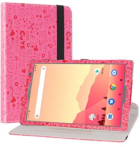Labanema Custodia con MatrixPad S20, PU Caso Pelle Girevole 360°Rotante Cover Case per Vankyo MatrixPad S20 10 inch/Yuntab D107 Tablet - Rosso