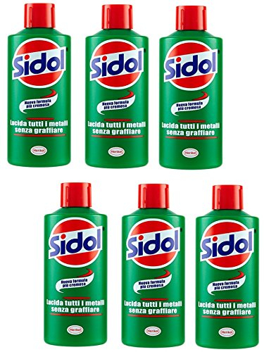 6 x Sidol abrillantadores todos los metales sin rayar, 150 ml