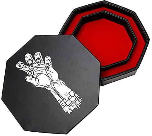 22 cm DND-Würfeltablett – Vecna-Kunstwerk – Perfekte Aufbewahrung für polyedrische Würfel – RPG-Rollmatte – DND-Würfelbox zur Aufbewahrung und zum Schutz – DD-Würfeltabletts – DND-Zubehör