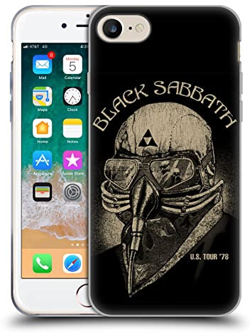 Head Case Designs Offizielle Black Sabbath US Tour 78 Schluessel Kunst Gelhülle [Militärischer Schutzgrad] Kompatibel Mit Apple iPhone 7/8 / SE 2020 & 2022 Und Kompatibel Mit MagSafe