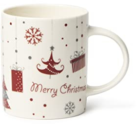 Excelsa, Set 4 Mug Merry Christmas, Cl.30, Porcellana