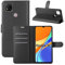 betterfon Handyhülle Kompatibel mit Xiaomi Redmi 9C | Premium Qualität TPU Klapphülle für Redmi 9C mit Kartenfächern | Magnetverschluss Handyhülle | Schwarz