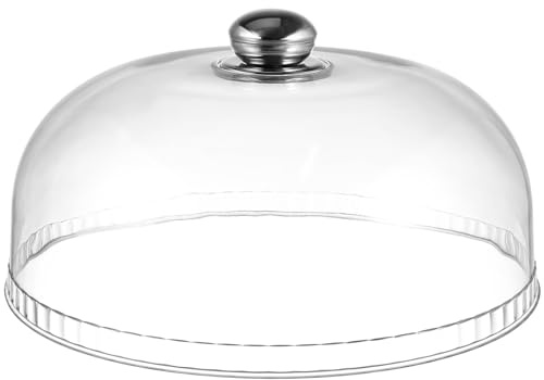 Ipetboom Clear Cake Dome Cover - Cakes Stand Food Plate Lid Plastic Cloche Bell Cover - Round Display Dome Serving Platter Bowl Punch Food Tent Dessert Pastry Lid for Home Kitchen Party Wedding