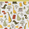 DreamRoots Segeltuch Wasserdicht - Polsterstoff Meterware 160 cm breit - Wasserabweisender Stoff 220 g/m2 600D - Markisenstoff Wasserdicht Meterware Cartoon Style Dinosaur 1M