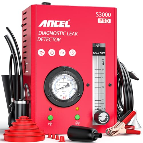 ANCEL S3000PRO Machine de fumée Détecteur de Fuite Automobile, Machine à Fumée Voiture avec Pompe à Air et Manomètre Intégrés, Détecteur de Fuite de Fumée de Carburant pour Véhicule Moto Bateau Camion