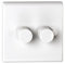 Deta S1415 Universal LED 2 Gang Multi-Way Dimmer Switch 3-250 Watt (White)