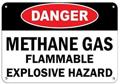 Segnale di pericolo pericolo metano gas infiammabile pericolo segnale stradale infiammabile cartello aziendale cartello aziendale 30,5 x 45,7 cm in alluminio metallo latta segno