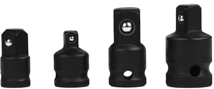 4 Stück Kraft-Adapter-Satz Schlagschrauber Adapter, 1/4 - 3/8 - 1/2 Impact Driver Conversions Chrom Molybdän Stahl Kreuzgelenk und Adapter für Ratschen, Muttern, Bohrer, Steckschlüsseleinsätze