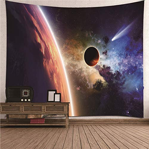 CEVAN Wandteppich Industrial Wandtuch XXL Planet Universum Wandteppich Fenster Wanddecke Baumwolle Kunst Dekorationen Decke Wandbehang Stoff Violett 150x130cm