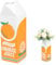 Alongen Orangensaft Vintage Juice Box Vase süße kreative Blumenvasen Dekor süße Keramikvase -Mehrzweck -Dekorative Vase für Wohnzimmer Küche Frische Blumen getrocknete Blumen 7x21.5 cm