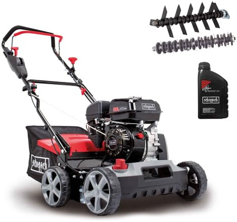 Scheppach Benzin Vertikutierer SC50VARIO inkl. Öl | Rasenlüfter Moosentferner Entmooser | 40cm Arbeitsbreite | 4 kW Leistung | 17 Messer