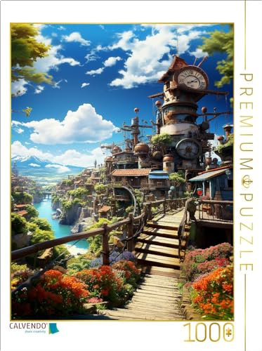 CALVENDO Puzzle Anime Manga Landschaft | 1000 Teile Lege-Größe 48 x 64 cm Foto-Puzzle für glückliche Stunden