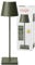 SIGOR Nuindie 2.0 - Dimmbare LED Akku-Tischlampe Indoor & Outdoor, IP54 spritzwassergeschützt, Höhe 38 cm, aufladbar mit USB-C, 12 h Leuchtdauer, tannengrün