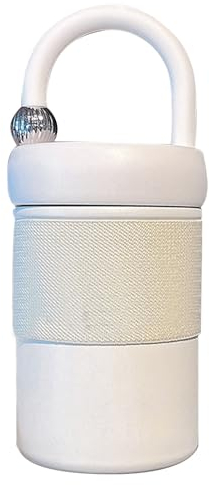 AONYAYBM Taza Térmica Minimalista, Botella de Café Al Vacío con Aislamiento de Gran Capacidad, Termo de Café Portátil con Diseño de Anillo de Transporte, Vaso de Café de Amplia(Blanco)