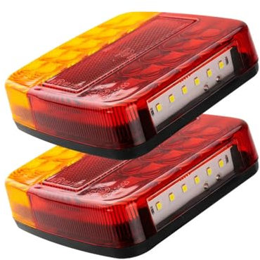 2 x Rückleuchten, Bremslicht, Kennzeichenbeleuchtung, Reflektor, wasserdicht, 12 V, universell für Anhänger, Vans und Lkw